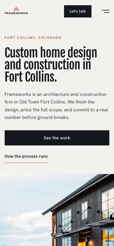 The new homepage on a phone